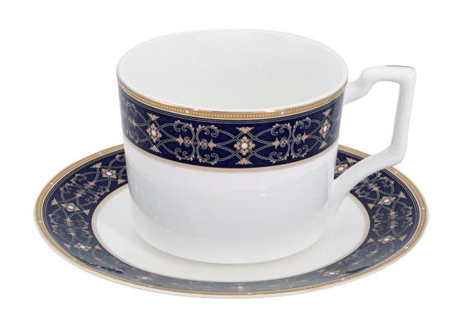 Чашка с блюдцем Офелия кобальт, 0,3 л. Emily