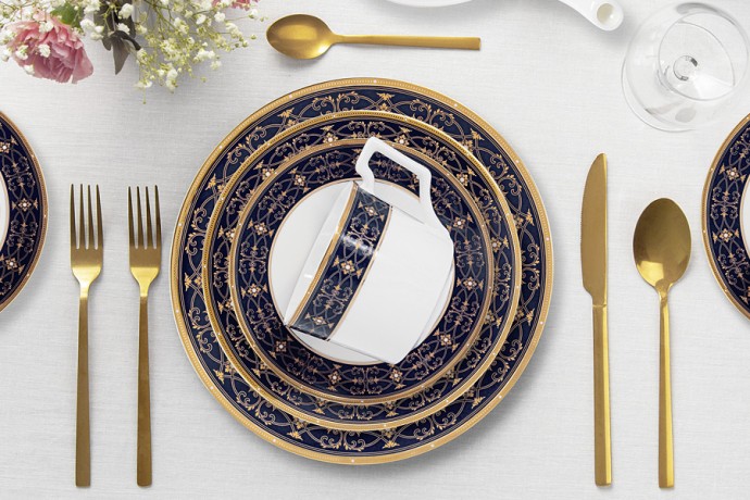 Чашка с блюдцем Офелия кобальт, 0,3 л. Emily