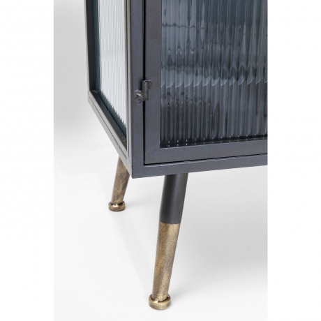 Шкаф-витрина La Gomera, коллекция "Ла Гомера" 72*120*38, МДФ, Сталь, Стекло, Черный