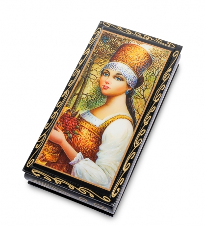 ШК-11/ 5-A Шкатулка-купюрница в технике декупаж (8х17х4)