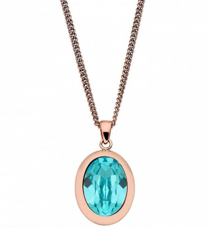 Колье Tivola Light Turquoise 404574.1 BL/RG Qudo