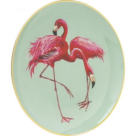 Тарелка декоративная Flamingo, 27х27х3 см. Фаянс, Зеленый