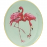 Тарелка декоративная Flamingo, 27х27х3 см. Фаянс, Зеленый