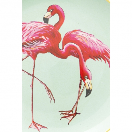 Тарелка декоративная Flamingo, 27х27х3 см. Фаянс, Зеленый