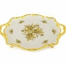 Поднос с ручками, 46x32x10 см. FIORI GOLD, керамика