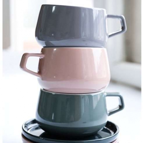 Чайная чашка с блюдцем, 300 мл. зеленый, Ella Viva Scandinavia