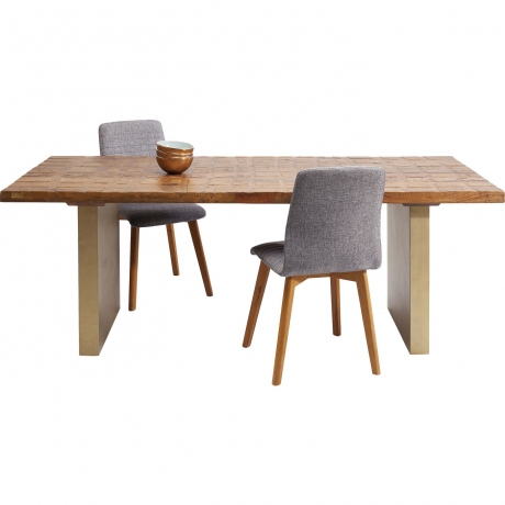 Стол обеденный Wild Thing, коллекция "Дикая вещь" 200*76*90, Сталь, Восстановленная древесина, Коричневый