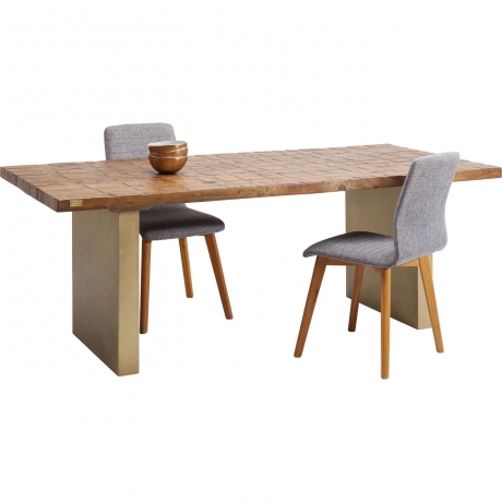 Стол обеденный Wild Thing, коллекция "Дикая вещь" 200*76*90, Сталь, Восстановленная древесина, Коричневый