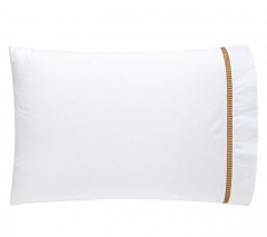 Комплект постельного белья "SAN MARCO", перкаль, 150х210+220x240+50х70 см. белый/золотой, BOVI