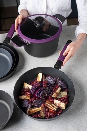 Сотейник, 24 см. фиолетовый индукционный, Squality