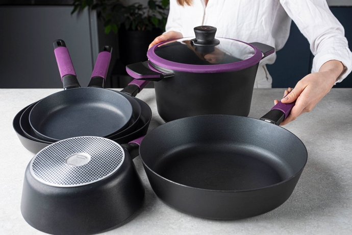 Сотейник, 24 см. фиолетовый индукционный, Squality