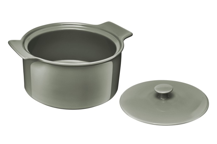 Кастрюля, 3 л, с крышкой, фарфор P, серо-зеленая, Indulgence, Maxwell & Williams