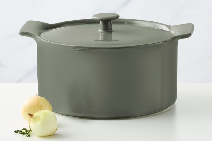 Кастрюля, 3 л, с крышкой, фарфор P, серо-зеленая, Indulgence, Maxwell & Williams