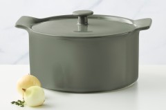 Кастрюля, 3 л, с крышкой, фарфор P, серо-зеленая, Indulgence, Maxwell &amp; Williams