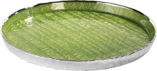 Поднос большой, 36 см. Wood Silver Green Argenesi