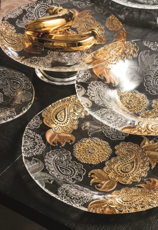 Блюдо широкое плоское, 37 см. Pashmina Gold IVV