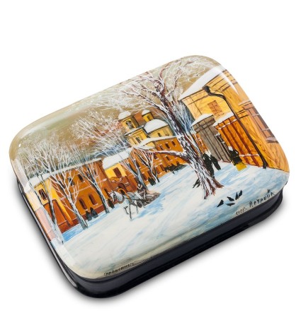 ШК-80/12 Шкатулка "Старая Москва зимой" Николаев  13,0х9,5