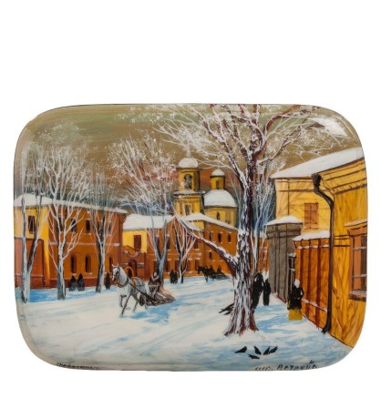 ШК-80/12 Шкатулка "Старая Москва зимой" Николаев  13,0х9,5
