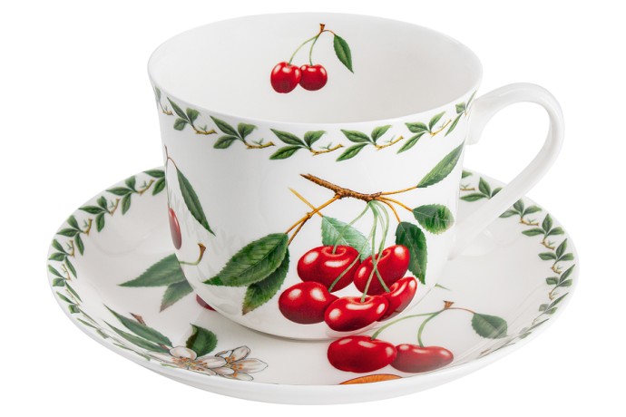 Чашка с блюдцем Вишня в подарочной упаковке, 0.48 л. Maxwell & Williams