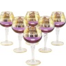 Бокалы для коньяка LUCIANA, набор 6 шт, хрусталь фиолетовый/декор золото 24К