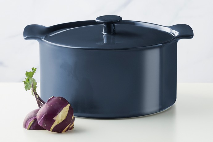 Кастрюля, 3 л, с крышкой, фарфор P, синяя, Indulgence, Maxwell & Williams