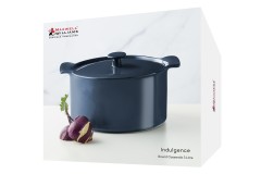 Кастрюля, 3 л, с крышкой, фарфор P, синяя, Indulgence, Maxwell &amp; Williams