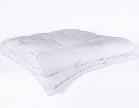 Одеяло всесезонное из белого гусиного пуха "Идеальное приданое" 200х220, кассетный способ пошива, Natures