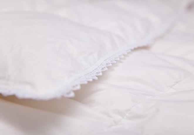 Одеяло всесезонное из белого гусиного пуха "Идеальное приданое" 200х220, кассетный способ пошива, Natures