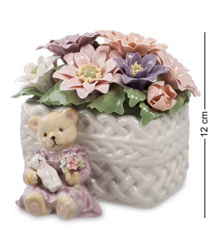 CMS-15/61 Муз. фигурка "Медвежонок с цветами" (Pavone)