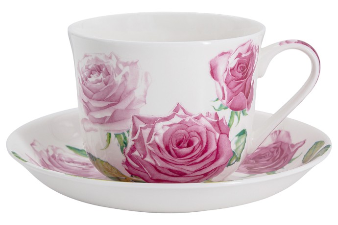 Чашка с блюдцем Розы, 0,48 л. Maxwell & Williams