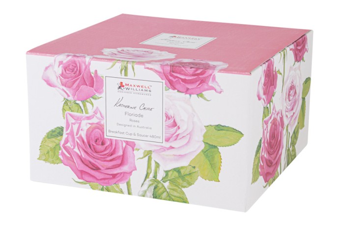 Чашка с блюдцем Розы, 0,48 л. Maxwell & Williams