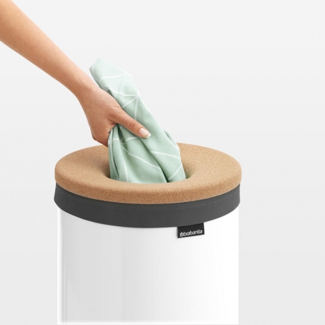 Бак для белья с пробковой крышкой (35 л), Белый Brabantia