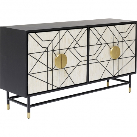 Буфет Credenza, коллекция "Креденза" 150*80*40, Верблюжья кость, МДФ, Сталь, Черный