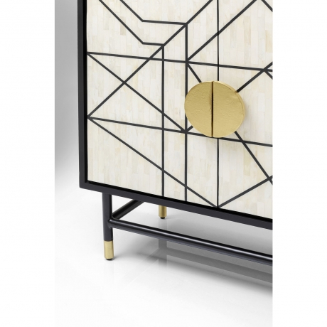 Буфет Credenza, коллекция "Креденза" 150*80*40, Верблюжья кость, МДФ, Сталь, Черный