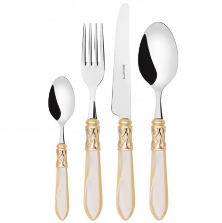 Набор из 24 столовых приборов ALADDIN (хром-слоновая кость-золото) в упаковке Gallery     (6)     ALDAM-S4250