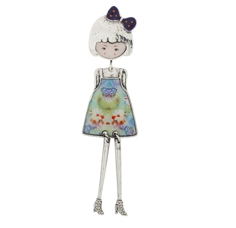 Брошь Девочка Z0086.27 M/S Shadore