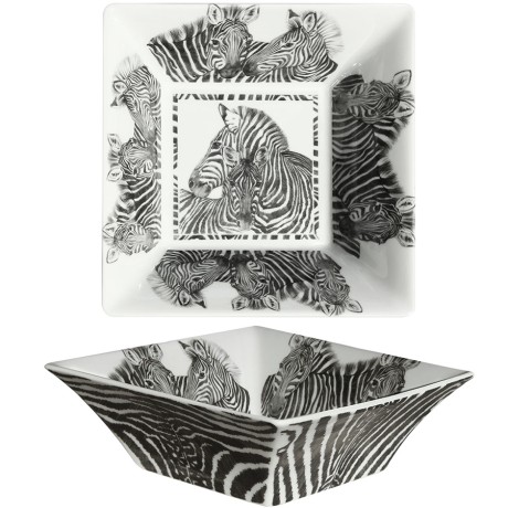 Салатник квадратный Zebra, 15,5х15,5 см. WILD SPIRIT Taitu