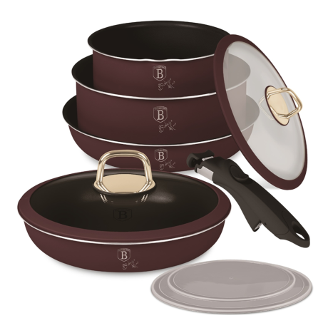 Набор посуды 9 предметов, бордовый, Leonardo Berlinger Haus