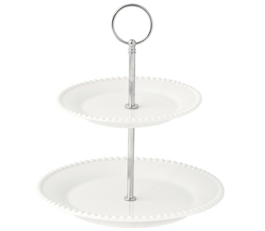 Ваза двухъярусная Tiffany, белая, 21 см. Easy Life