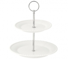 Ваза двухъярусная Tiffany, белая, 21 см. Easy Life