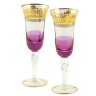 Бокалы для шампанского LUCIANA, набор 2 шт, хрусталь фиолетовый/декор золото 24К