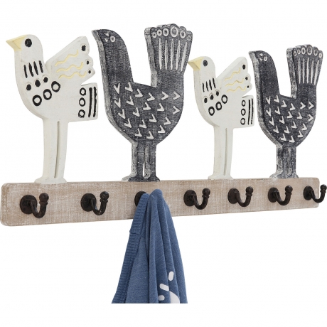 Вешалка настенная Chicken, 60х27х5 см. Пихта, Сталь, Серый