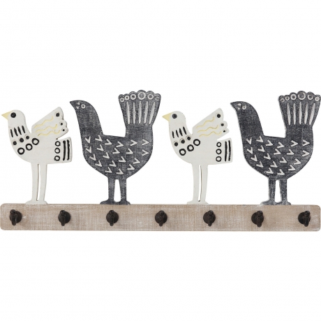 Вешалка настенная Chicken, 60х27х5 см. Пихта, Сталь, Серый