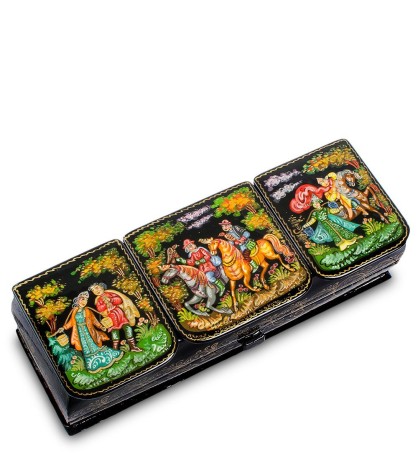 ШК-85/14 Шкатулка "Соколиная охота" 18х6,5