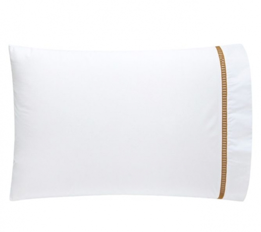 Комплект постельного белья "SAN MARCO", перкаль, 200х220+240x260+2(50х70) см. белый/золотой, BOVI