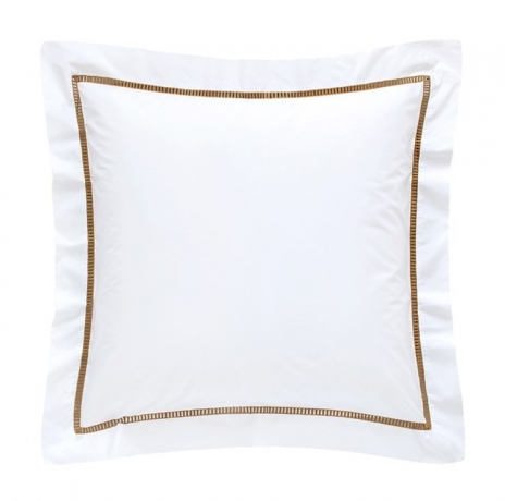 Комплект постельного белья "SAN MARCO", перкаль, 200х220+240x260+2(50х70) см. белый/золотой, BOVI