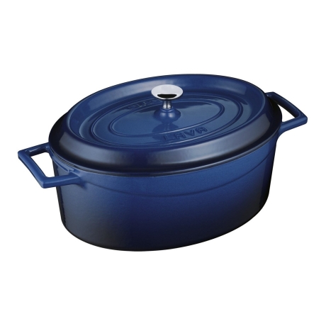 Кастрюля овальная, 21х27 см. синий, LAVA