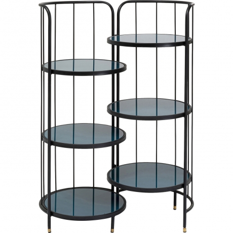 Стеллаж Bandeja, коллекция "Бандежа" 43*111*43, Сталь, Зеркальное стекло, Черный