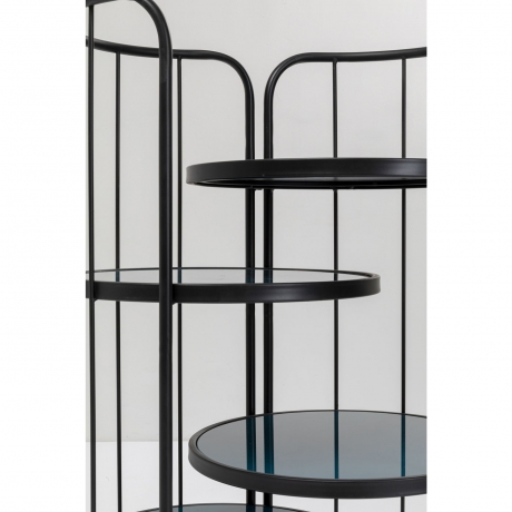 Стеллаж Bandeja, коллекция "Бандежа" 43*111*43, Сталь, Зеркальное стекло, Черный