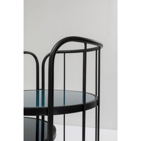 Стеллаж Bandeja, коллекция "Бандежа" 43*111*43, Сталь, Зеркальное стекло, Черный